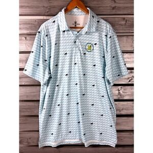 122nd US Open Country Club Golf Shop Polo Shirt Mens XL Blue White AOP USGA